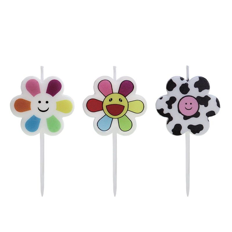 Blomster smilefjes fargetrykt lys